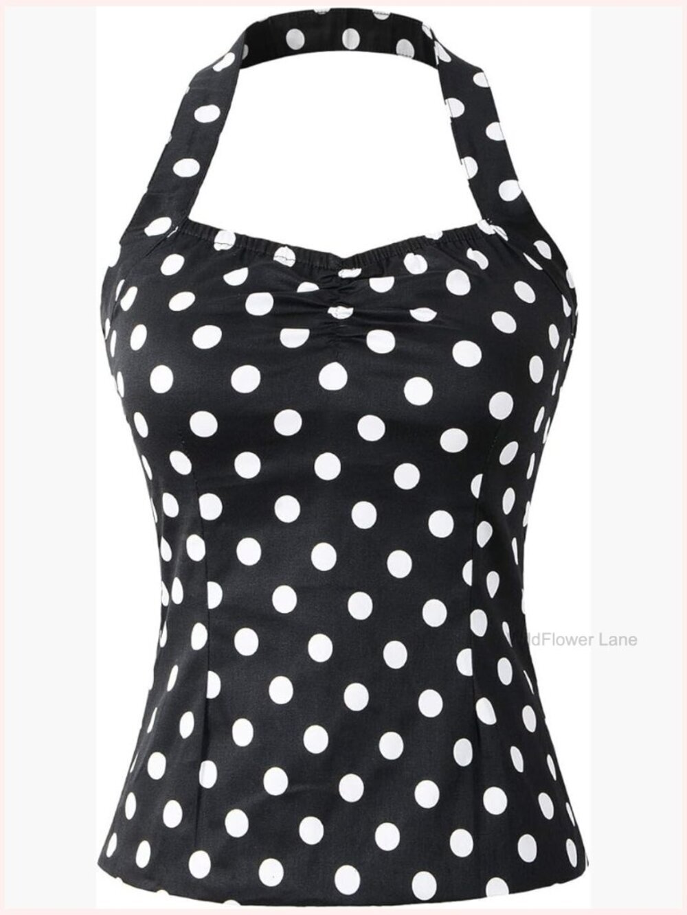 Polka Dot Halter Top Sweetheart Neckline Vintage Retro Tank